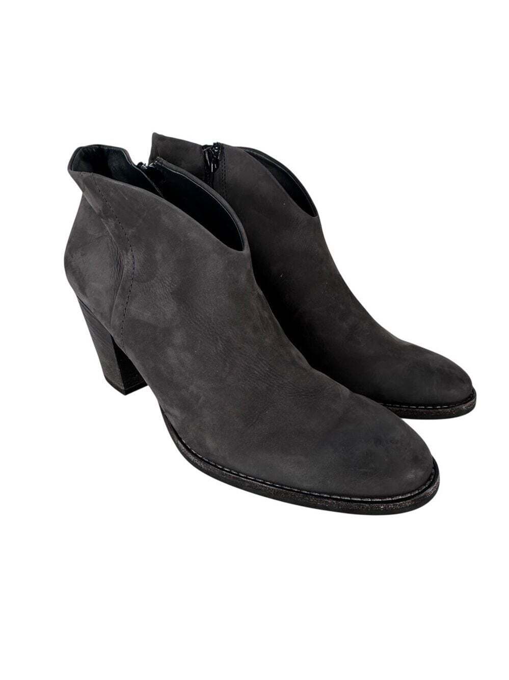 Paul Green Delgado Dark Grey Suede Heeled Booties Womens 7 citycore